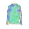 thumbnail image 4 of UTSJKR Christmas Sweatshirts for Women, Faux Fur Trim Casual Loose Long Sleeve Pullover Crewneck Long Sleeve Gradient Pullover Mint Green L, 4 of 5