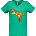 thumbnail image 3 of Inktastic Roaring T-Rex Women's V-Neck T-Shirt, 3 of 5
