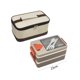 thumbnail image 4 of Compartimiento de fiambrera de 2000 ml Caja bento de 2 capas con caja de salsa Vajilla (Griege), 4 of 8
