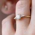 thumbnail image 4 of Jewelerix Brilliant Round Diamond Engagement Ring Tapered Side Stones Moissanite Solitaire Proposal Jewelry Yellow Gold Vermeil Anniversary Ring, 4 of 6
