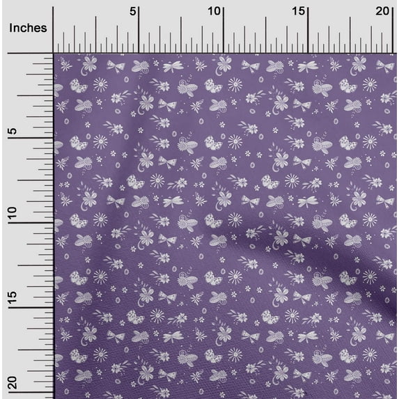 oneOone Cotton Poplin Purple Fabric Florals Dress Material Fabric Print Fabric By The Yard 56 Inch Wide