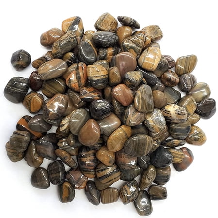 Koltose by Mash - Polished Striped Pebbles  .5”-1” inch Natural Decorative Stones  10 lbs