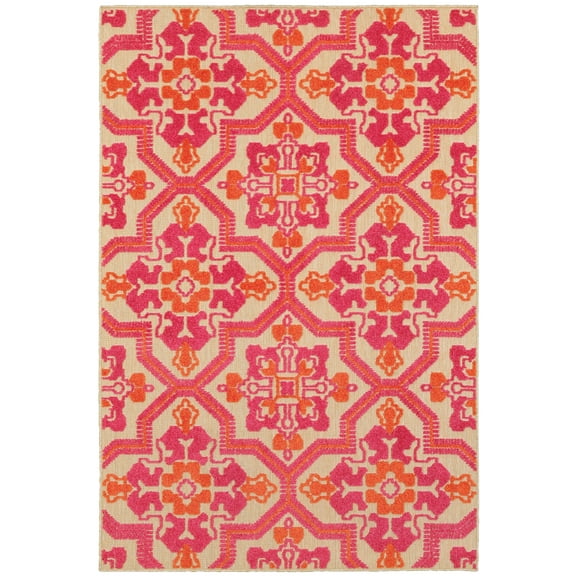 Avalon Home Catalina Fretwork Indoor/Outdoor Mixed Pile Area Rug