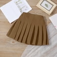 thumbnail image 5 of Girls' Pleated Mini Skirt with Undershorts - High Waist Pull-on Tennis School Uniform, Stylish Versatile for All Tops 2-14Y, Khaki, 160, 5 of 6
