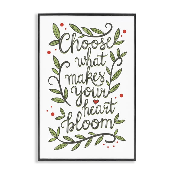 Stupell Industries Shabby Chic Makes Your Heart Bloom Black Framed Giclee Art, 12 x 18, by Martina Pavlova
