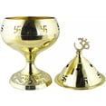 thumbnail image 4 of 6" Diwali Brass Om and Swastik Akhand Diya Deepak Oil lamp & Pooja Jyot Wick, 4 of 4
