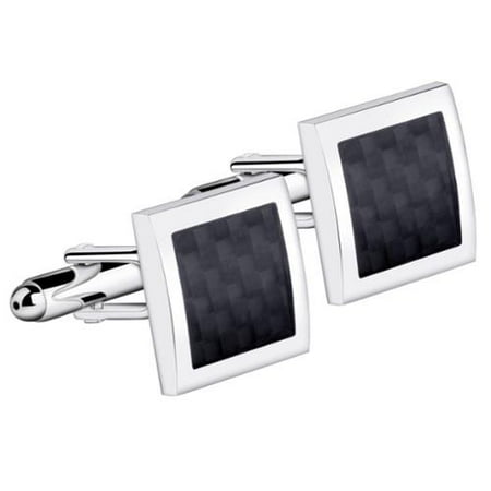 Cuff Knot Cufflinks Mens Silver Frame And Black Pattern Vintage Wedding Party Birthday Gift Novelty Shirt Cuff links Cufflinks ()