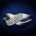 thumbnail image 1 of Alamode TS090-9 Women Rhodium 925 Sterling Silver Ring with AAA Grade CZ in Clear - Size 9, 1 of 1