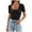 Black, variant on HXWCHs Women Solid Organic Cotton T Shirt 2024 Summer Women's Square Neck Ribbed Knit Tee Slim Fitted Casual Short Sleeve Basic top M Dark Gray
