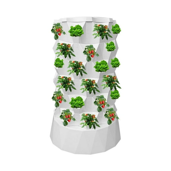 WZTO Indoor Hydroponic Tower 48 Slots Flower Planting Pot Space-Saving Design Vertical Planter With Water Pump steady
