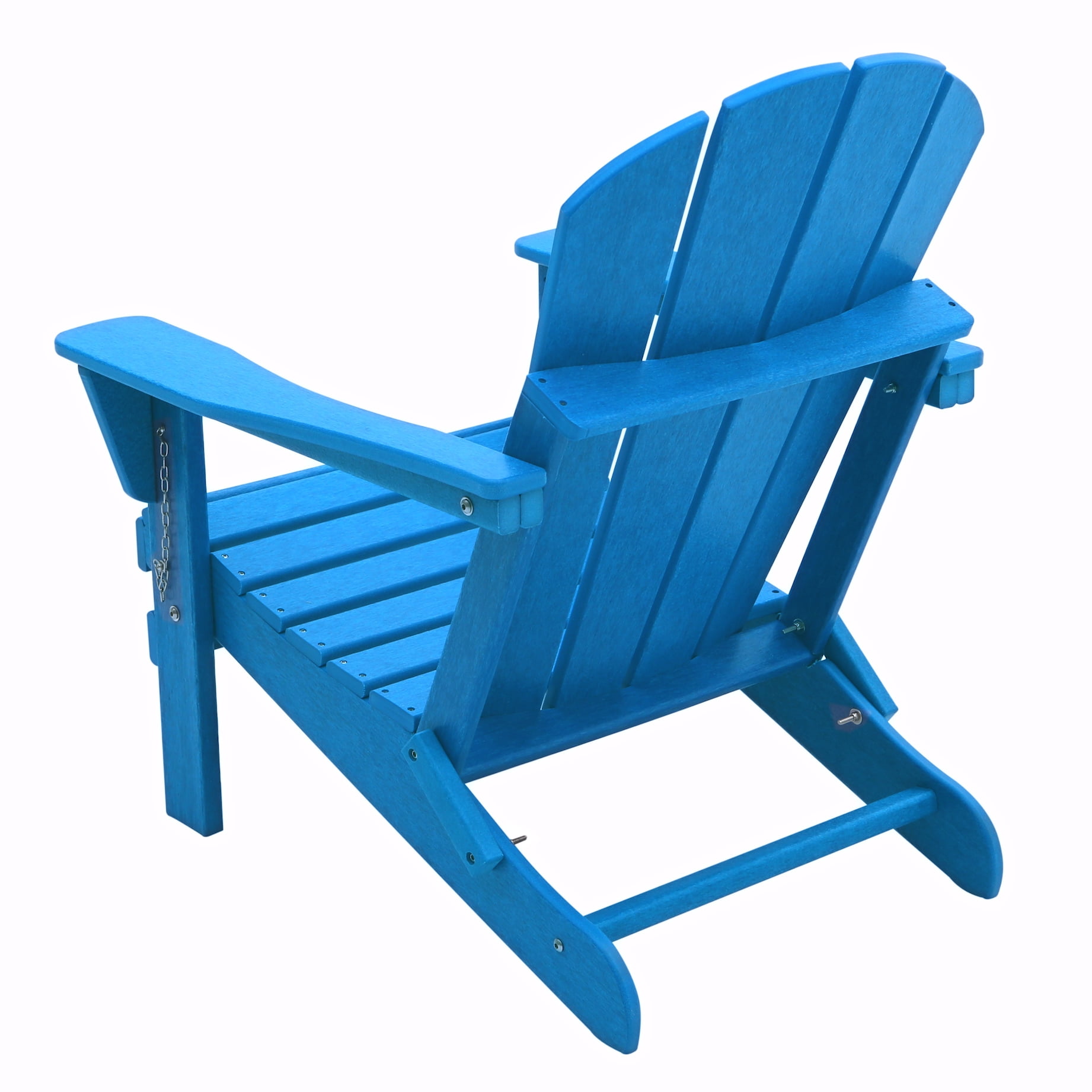 BRAXTON Outdoor Patio Folding Poly Adirondack Chair (Set of 2), Pacific Blue