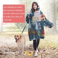 thumbnail image 4 of Wearable Oversized Blanket,Dark Blue Christmas Santa Pattern Wearable Blanket Hoodie for Adults,Cozy Hooded Blankets with Super Pockets,Super Warm Fuzzy Pullover for Women & Men, 4 of 6