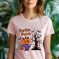 thumbnail image 5 of Purkin Patch Cat Shirt, Cute Pumpkin Cat Halloween Tee, Ash, Size L, 5 of 6