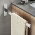 thumbnail image 1 of Toallero sin taladrar Toallero para pegar Toallero Acero inoxidable 304 Plata Cepillada Toallero Cuadrado Pared de un solo brazo Autoadhesivo para baño y cocina 38CM, 1 of 5
