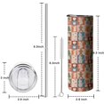 thumbnail image 5 of 20oz Multicolor Christmas Icon Pattern Skinny Tumblers Stainless Steel Tumbler with Lid and Straw,Vacuum Insulated Double Wall Travel Tumbler Cups with Cleaning Brush for Coffee,Tea, 5 of 6