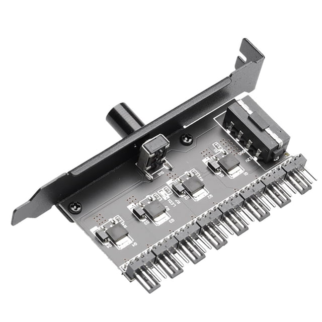 Sidaley Manual de ordenador de 8 canales, caja de interfaz de 3 pines/4 pines, controlador de concentrador de ventilador, módulo regulador, regulador de Videojuegos y accesorios 1 Perilla Grande 4D