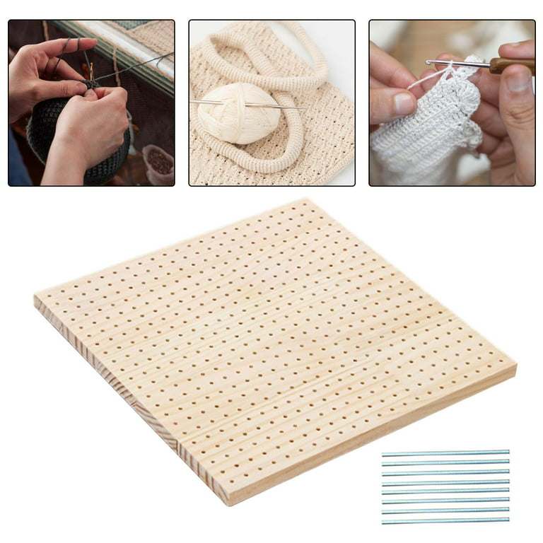 Crochet Blocking Boards for Knitting and Crocheting Projects | Wooden  Granny Square Crochet Bocking Board with Pins (10 Inch)