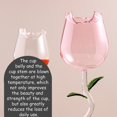 thumbnail image 4 of Taza de cristal con forma de rosa de 150 ml para regalo de boda de fiesta transparente, verde y rosa, 4 of 5
