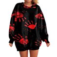 thumbnail image 6 of Duqingm Halloween Shirts for Women 2026 Novelty Funny Print Gothic Tshirts Long Sleeve Crewneck Tops,XL, 6 of 7
