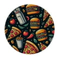 thumbnail image 2 of PIKWEEK Burgers Elastic Edged Fitted Table CoverRound Hemmed Tablecloth, Fries for Home Kitchen Dining Room, 2 of 7