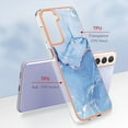 thumbnail image 5 of Designed for Samsung Galaxy S21 Plus Marble Case, Ultra Thin Girls Women Plating Marble Designed Flexible Soft TPU IMD Marble Protective Case Cover for Samsung Galaxy S21 Plus - Blue, 5 of 6
