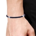 thumbnail image 2 of Arista Men's Rope Design Bracelet in Black Leather Stainless Steel, 8.5", 2 of 2