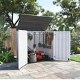thumbnail image 4 of Large Horizontal Storage Sheds, 48 cu.ft Resin Garden Shed Weather Resistance, Outdoor Storage Box Lockable for Patio Backyard Garden, 4 of 7