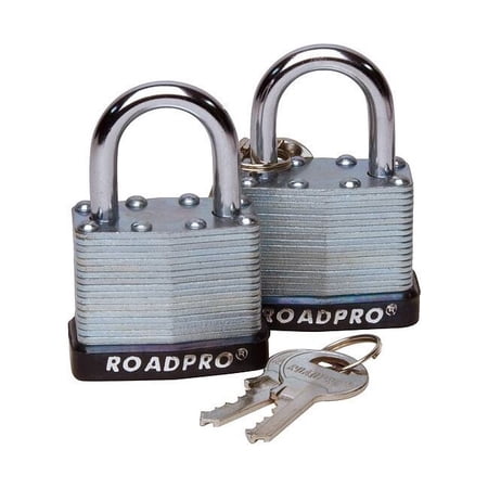 Roadpro RPLS-40/2 Padlock/2pk 1.5 .in Steel Lam Key Alike