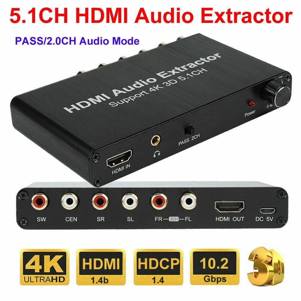 Calibre komme Fremskynde 4K 60Hz HDMI Audio Extractor for PS5 PS4, BolAAzuL HDMI 2.0 5.1Ch Audio  Splitter Converter HDMI ARC HDR HDCP2.2 - Walmart.com