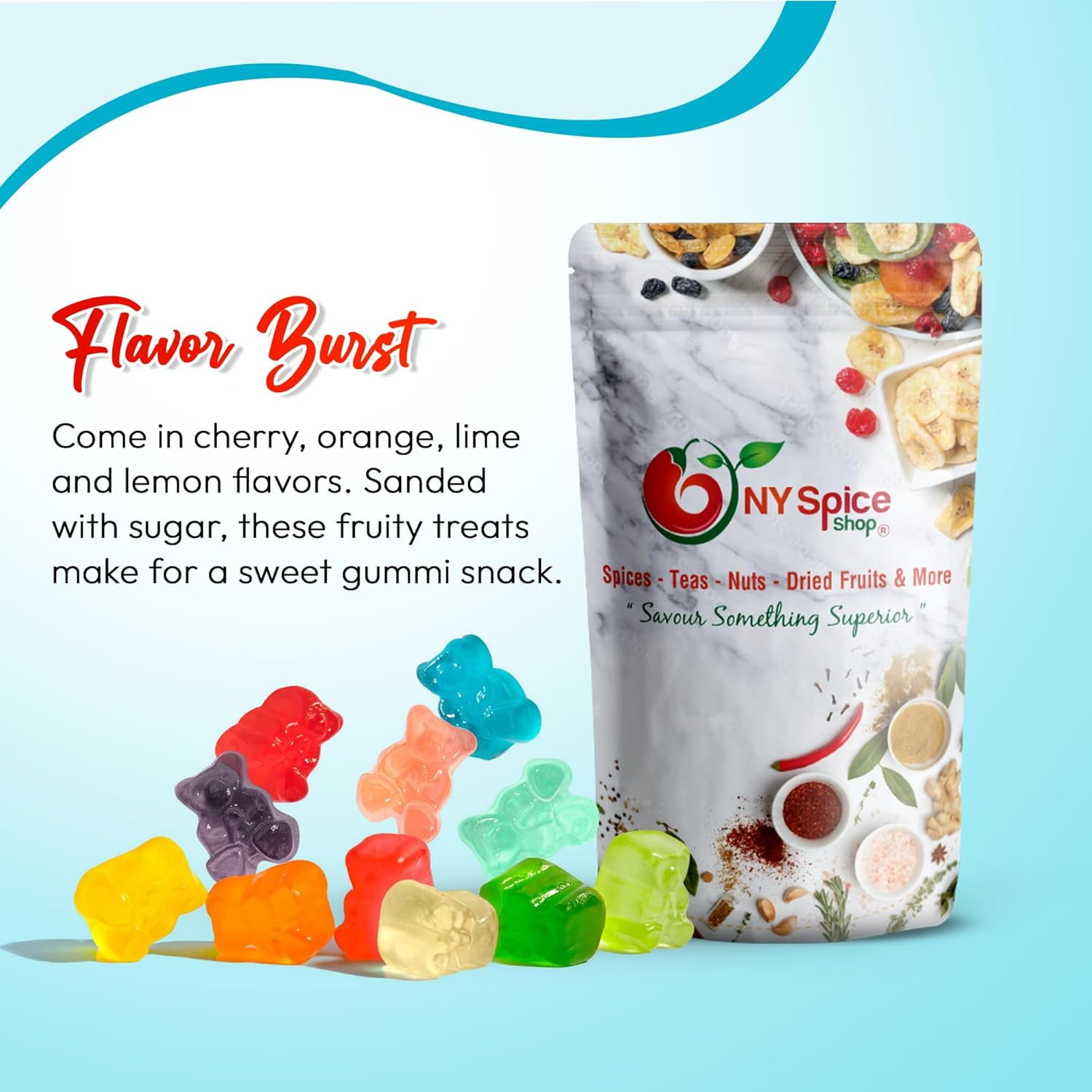 NY SPICE SHOP Sweet Mango Gummy Bears - 5 Pound - Tropical Mango Bears - Gummies Bears Candy - Gummies Fruit Snacks - Gummi Bears Gift For All Occasions