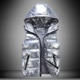 thumbnail image 2 of Chaleco de algodón con cuello alto y cara brillante para padres e hijos de otoño e invierno, chaleco de algodón ajustado con capucha y acolchado de marca de moda para hombres, para parejas, 2 of 5