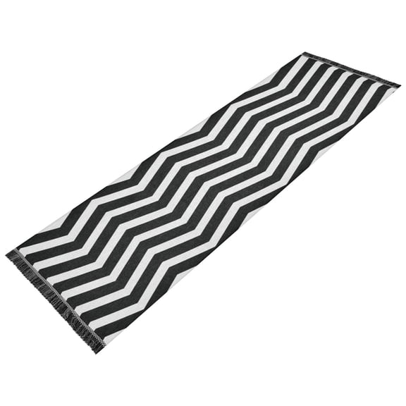 Vintage Modern Runner Rug,Non Slip Machine Washable 72"x23.5" Polyester Material Pet-Friendly Durable,Applicable to Entryway Rug Living Room Rug Black and White Stripes