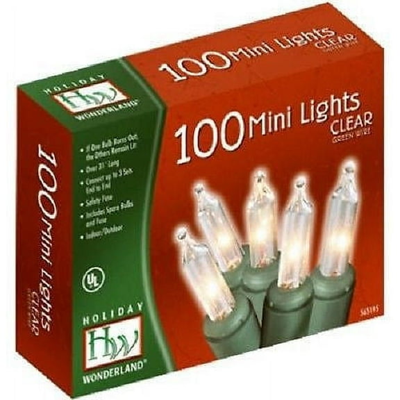 Holiday Wonderland 40004-88A 100 Count Clear Christmas Mini Light Sets - Quantity of 12