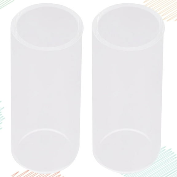 WRISTBIQUE Guitar Bottleneck Slide 2Pcs Cylindrical Glass for Music Practice and .8x0.9x0.9in