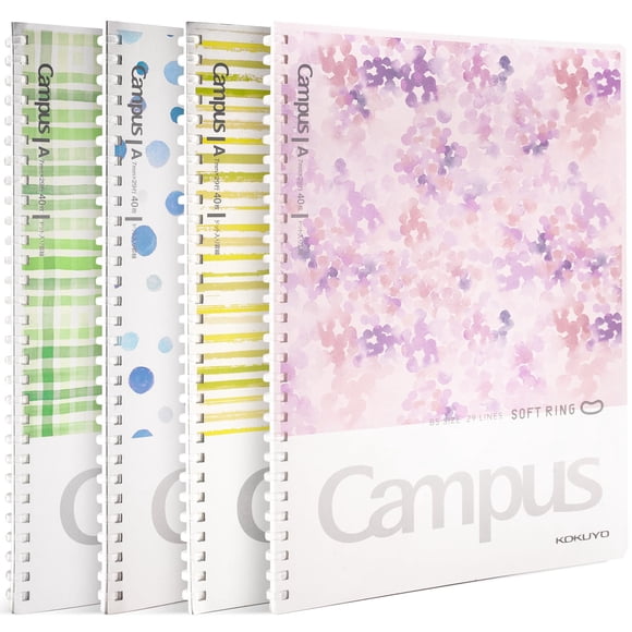 Cuaderno KOKUYO Campus B5, pack de 4, Soft Ring, 40 hojas