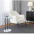 thumbnail image 3 of LumiSource White Marble, Black Metal, Clear Glass Claire Side Table, 3 of 4