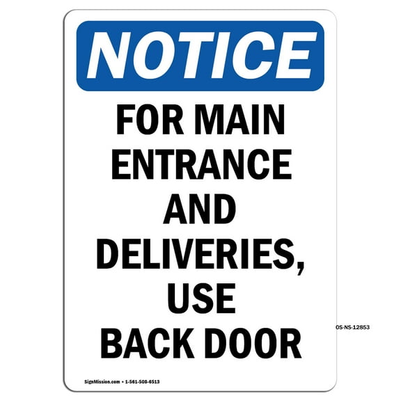OSHA Notice Signs - For Main Entrance And Deliveries | Decal | Protect Your Business Construction Site Warehouse | Made in the USA