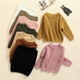 thumbnail image 2 of Newborn Baby Sweaters Fall Winter Clothes Long Sleeve Solid Color Chunky Knit Pullover Warm Jumper Tops, 2 of 6