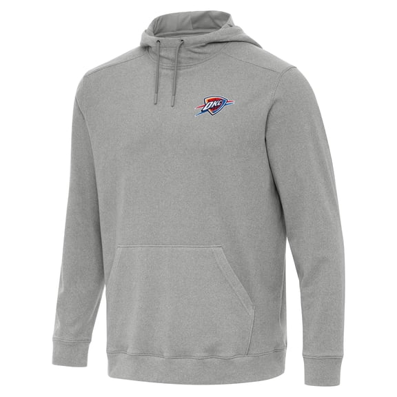 Men's Antigua Heather Gray Oklahoma City Thunder Cloud Pullover Hoodie