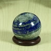 Reikiera Lapis Lazuli Stone Ball Natural Gemstone Sphere Reiki Crystal Healing with Ring Stand- Choose Size