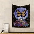 thumbnail image 4 of Gothic Skull Tapestry,Moon and Purple Butterfly Tapestries,Vintage Flower Aesthetic Tapestry Wall Hanging for Bedroom Living Room Dorm,60Wx79H, 4 of 5