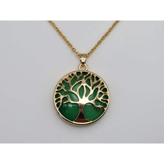 Tree Of Life Green Jade necklace / Tree necklace / Manifestation necklace /