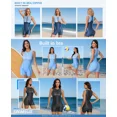 thumbnail image 4 of ANFERRY One Piece Tummy Control Swimsuit for Women Color Blocked Boyleg Sports Swimwear Zipper Bathing Suits, 4 of 7