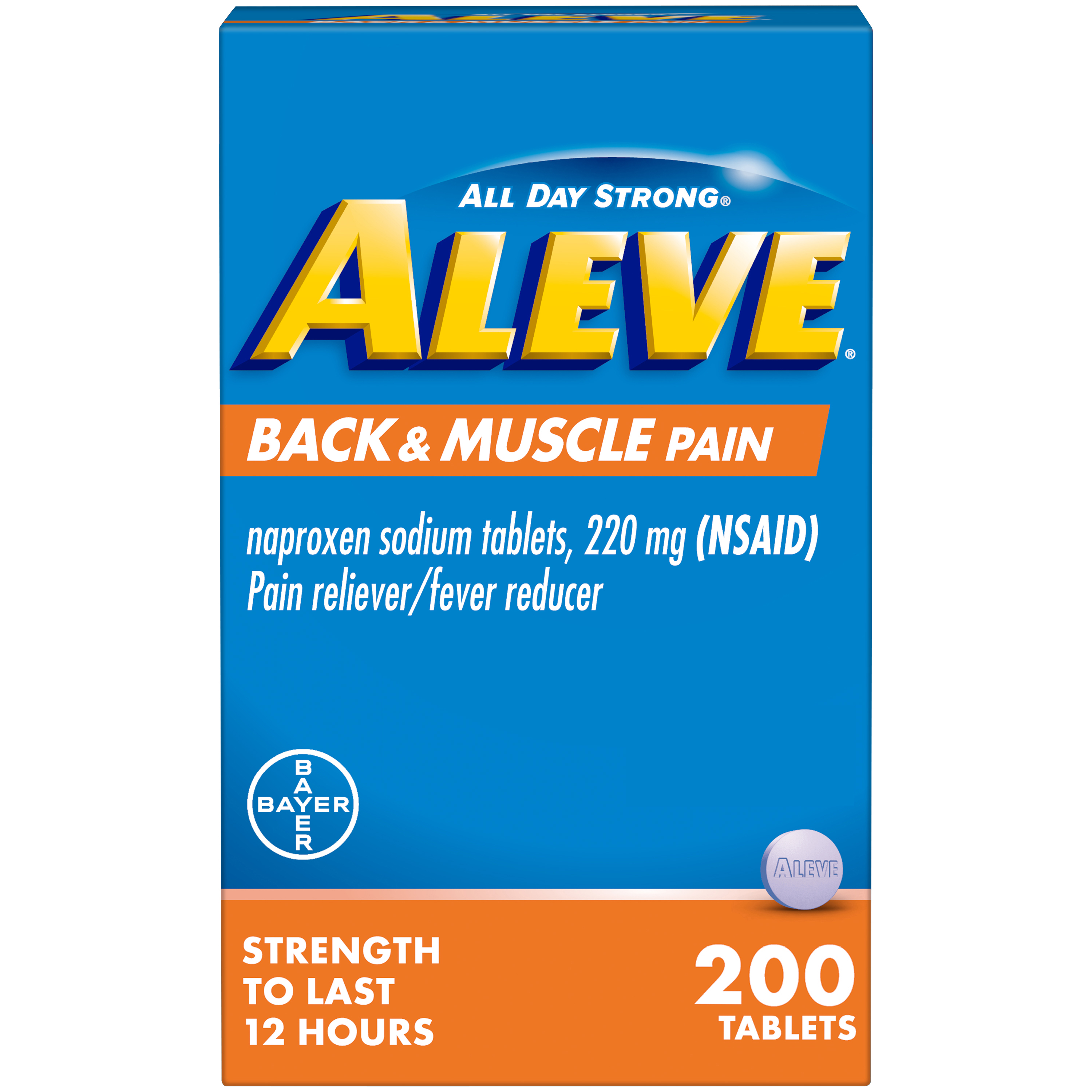 Aleve Back & Muscle Pain Reliever Naproxen Sodium Tablets, 200 Count - image 2 of 15