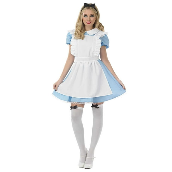 Fun Shack Womens Traditional Alice Costume Ladies Wonderland Costume Party Blue XL
