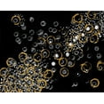 thumbnail image 2 of Pattinian, Merri 32x26 Black Ornate Wood Framed with Double Matting Museum Art Print Titled - Black and Gold Bubbles II, 2 of 4