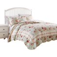 thumbnail image 1 of Rosle 5pc Full/Queen Quilt Set, Shams, Patchwork Floral Print, Blue Cotton, 1 of 1