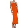 thumbnail image 1 of VISgogo Vestido Delgado para Mujer Color Sólido Cruzado Hombro Diseño Punto Versátil Elegante Vestido de Cóctel VISgogo moda, 1 of 9