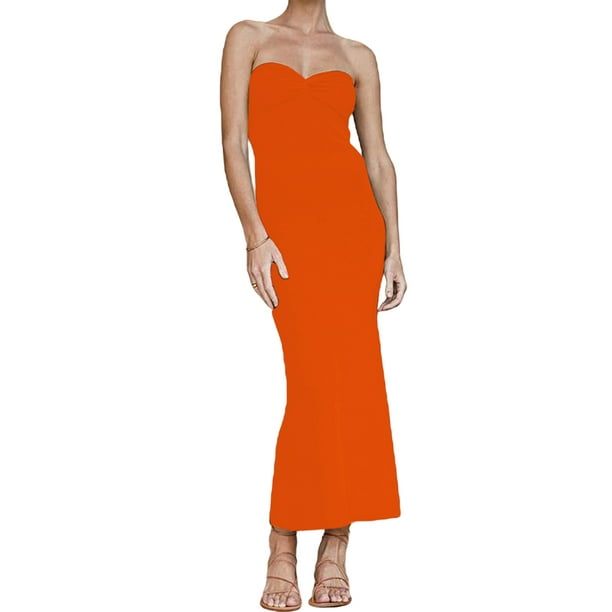 VISgogo Vestido Delgado para Mujer Color Sólido Cruzado Hombro Diseño Punto Versátil Elegante Vestido de Cóctel VISgogo moda