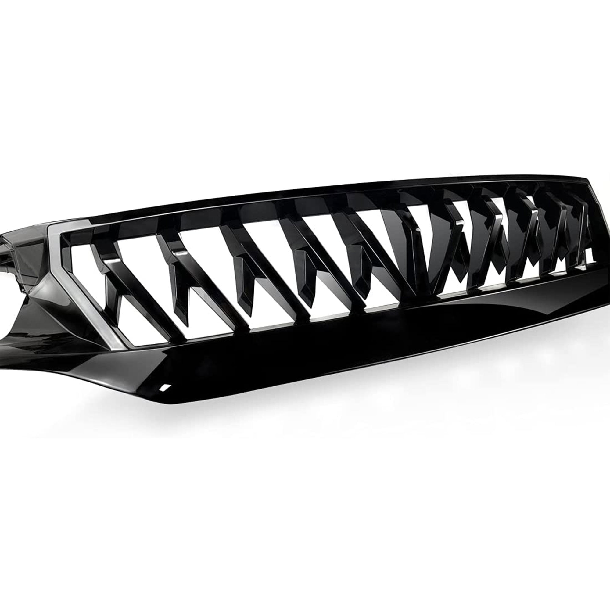 AMERICAN MODIFIED Front Shark Grille Compatible with 2016-2021 Honda Civic Glossy Black 
